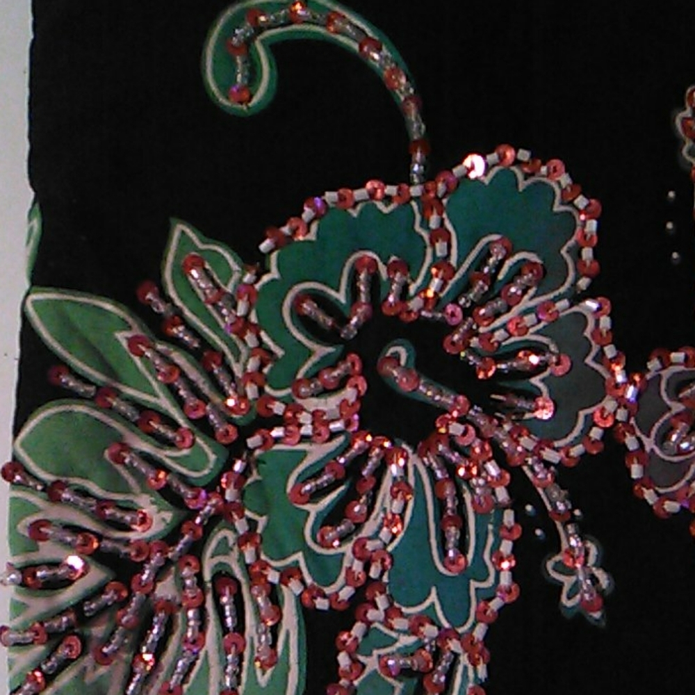 Black Cloth Beaded and Sequence Bag - Picture 3 of 8